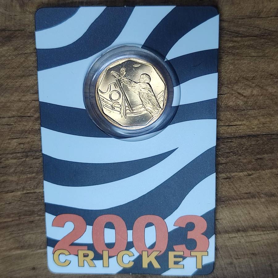 2003 50C CRICKET LIMITED EDITION COIN IN ORIGINAL CARD