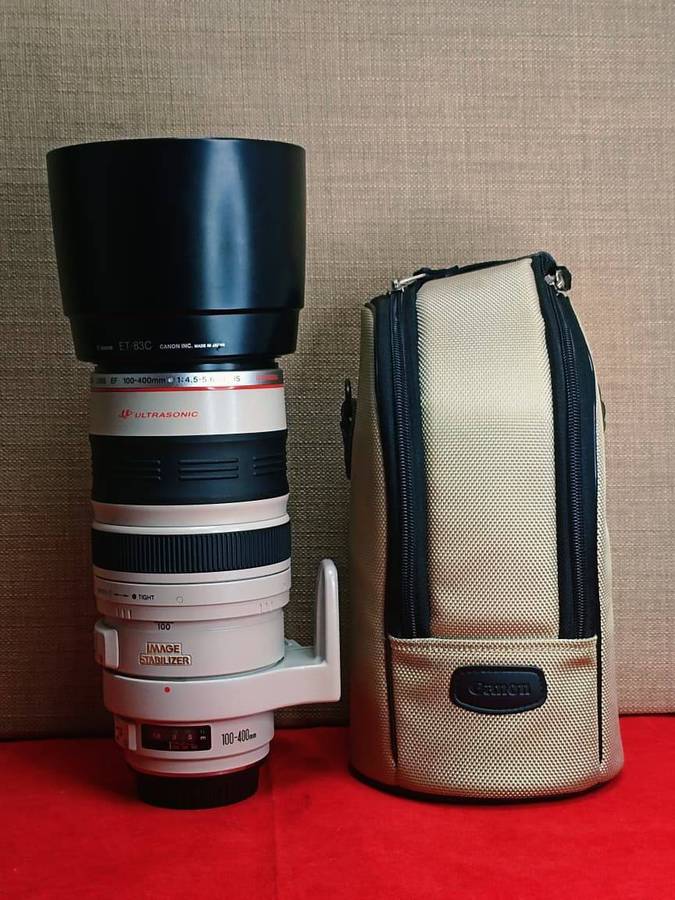 Canon EF 100-400mm f/4.5-5.6L IS USM Telephoto Zoom Lens with Hood, Case & Caps