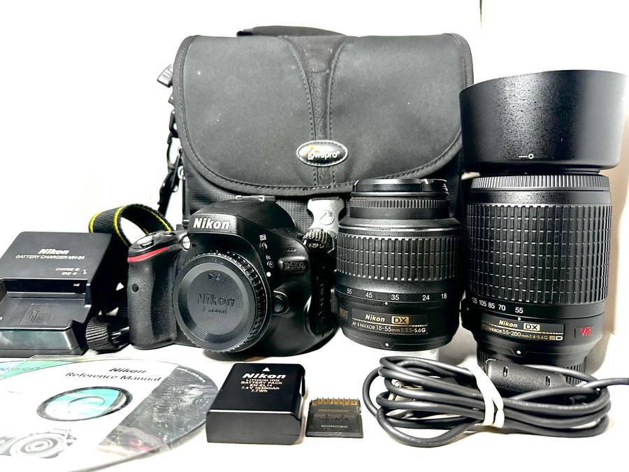 Nikon D5100 with 2x Lens and accessories excellent condition as new Low shutter count 2098