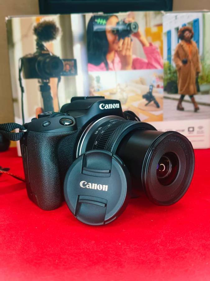 Canon EOS R50 Vlogger Kit with RF-S 18-45mm Lens, Tripod Grip & Mic
