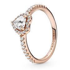 Pandora Sparkling Elevated Heart Ring