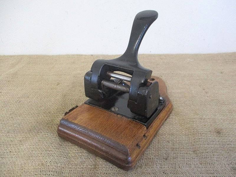 Old Vintage Heavy Duty Two Hole Cast Iron Paper Punch