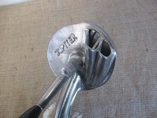 The Genuine McCoy.....This Sturdy Rare Vintage Jupiter Twin Feeder Cast Iron Table Mount Bean Slicer