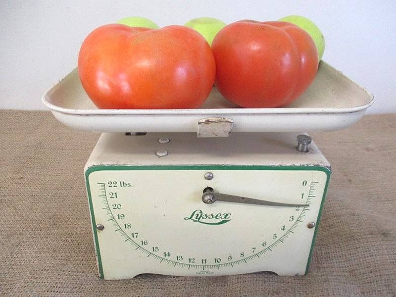Beautiful Vintage Metal Lyssex 22lb Kitchen Scale             Swiss Made