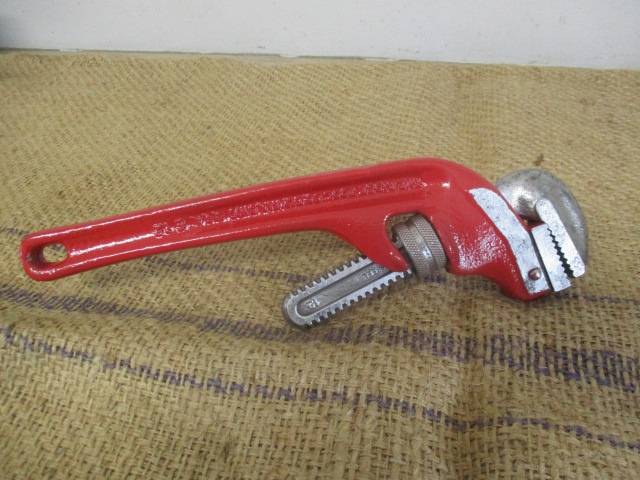 Vintage Rigid E 12 inch Heavy Duty Adjustable Pipe Wrench By The Rigid Tool Co. Elyria Ohio USA