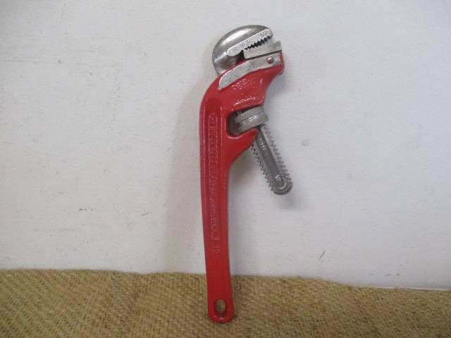 Vintage Rigid E 12 inch Heavy Duty Adjustable Pipe Wrench By The Rigid Tool Co. Elyria Ohio USA