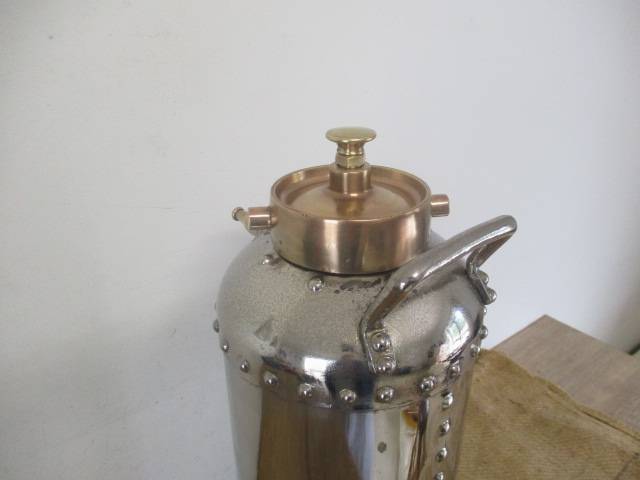 One Of A Kind And A Real Eye Catcher......This Unique Vintage Chrome Fire Extinguisher