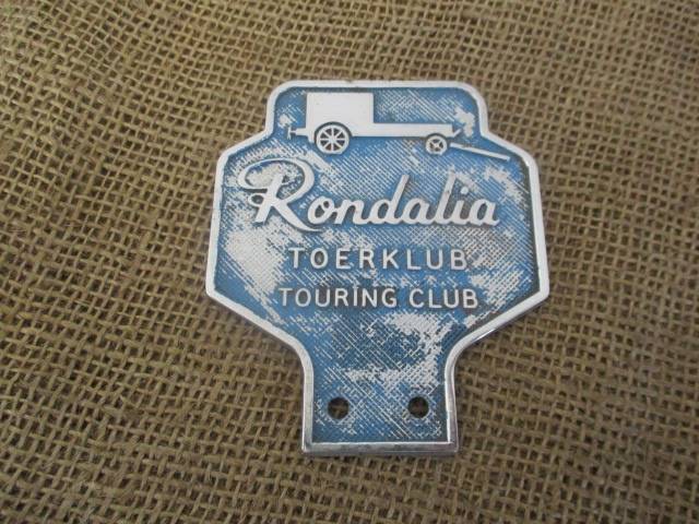 Nice Vintage Rondalia Toerklub - Touring Club Car Badge                       Approx 1950's