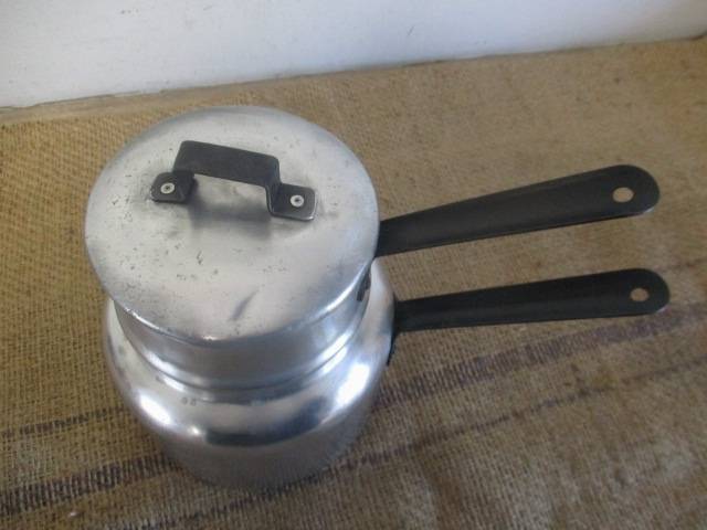 Real Old Vintage Hart Aluminum Double Boiler