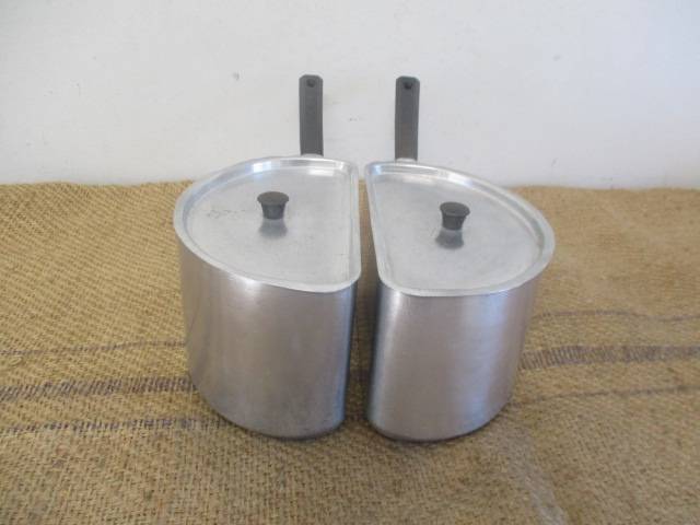 Rare Sizable Vintage Crown Merton Thick Aluminum Double Pot Set        Made In England