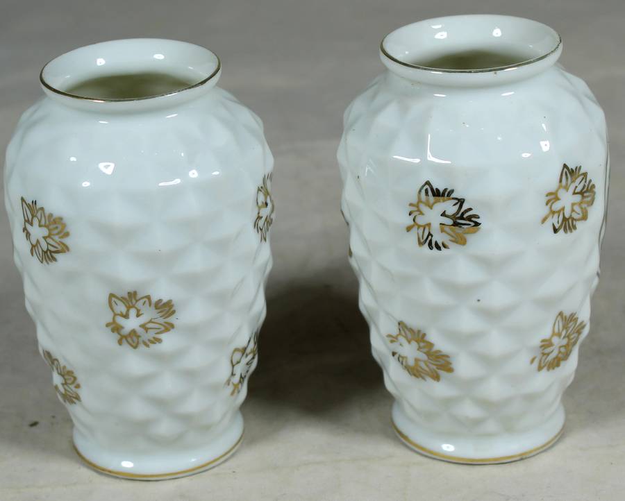 Lamode - Pair of hand painted posy vases