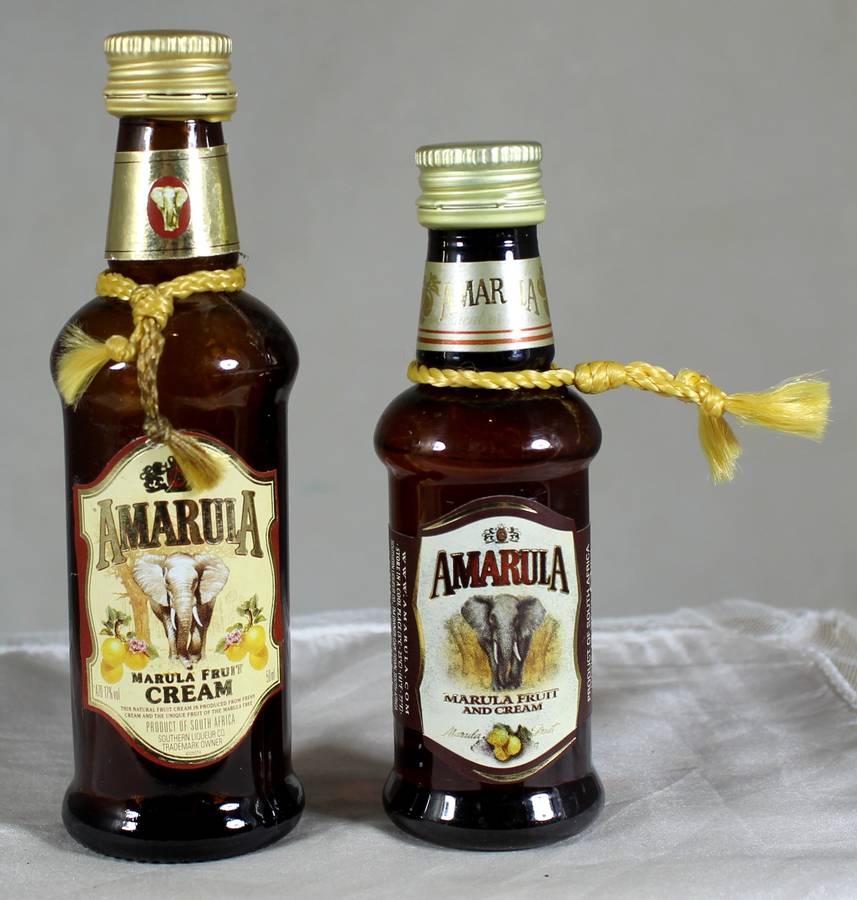 Mini liquor bottle - Empty - Pair of Amarula bottles