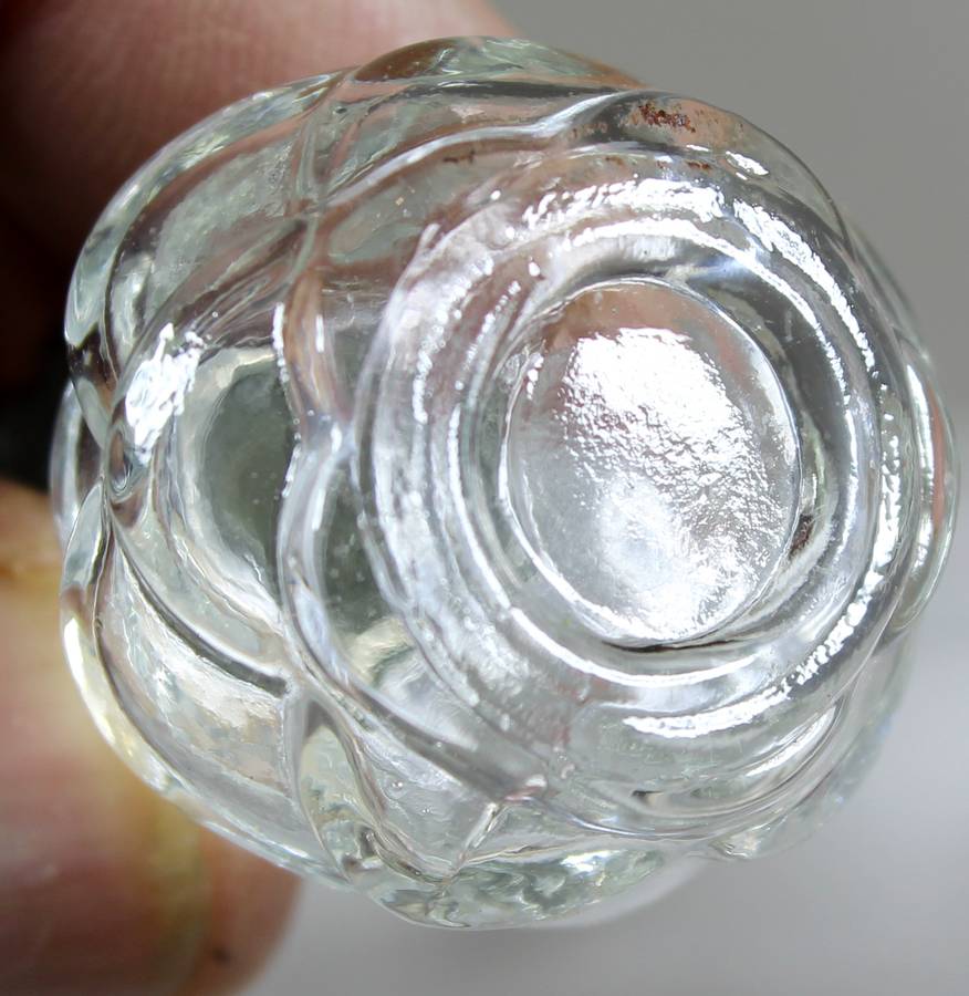 Miniature perfume bottle with metal top