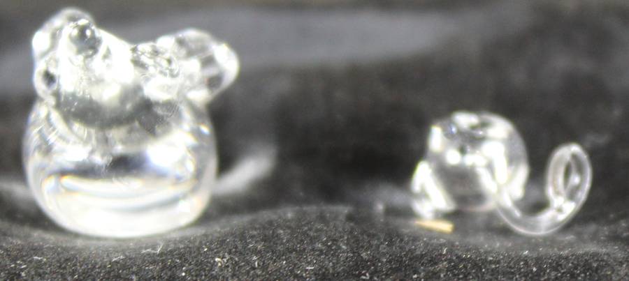 Miniature glass mother and child mouse
