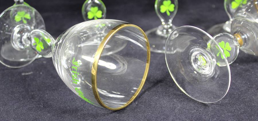 Set of six crystal Irish coffee glasses
