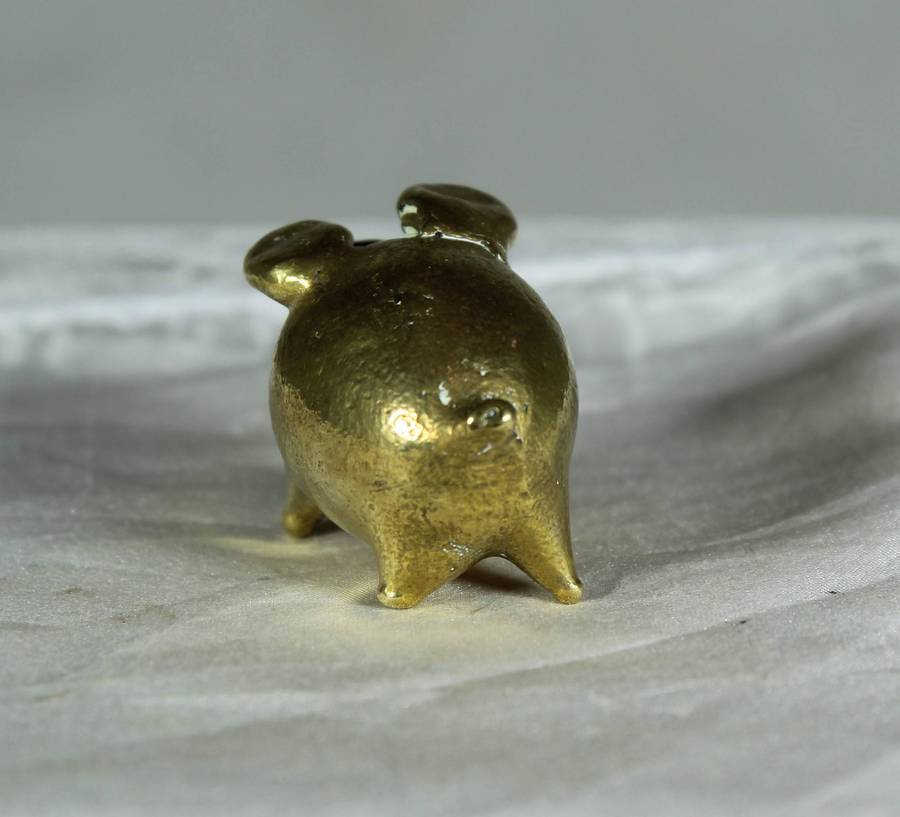 Miniature brass piggy