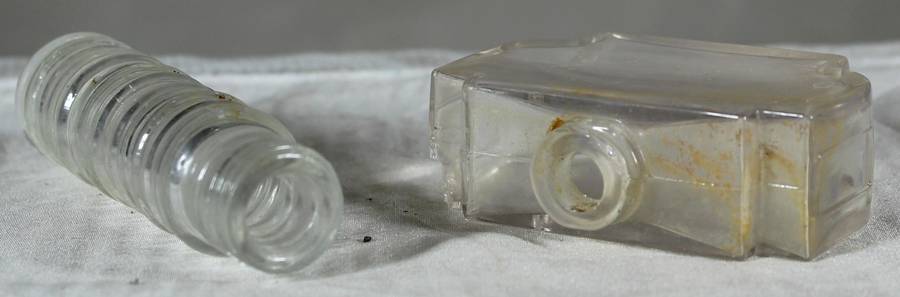 Pair of small vintage glass bottles