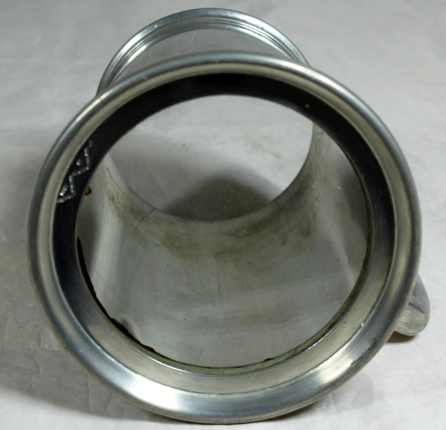 Pewter mug with glass bottom - with markings (92% tin)