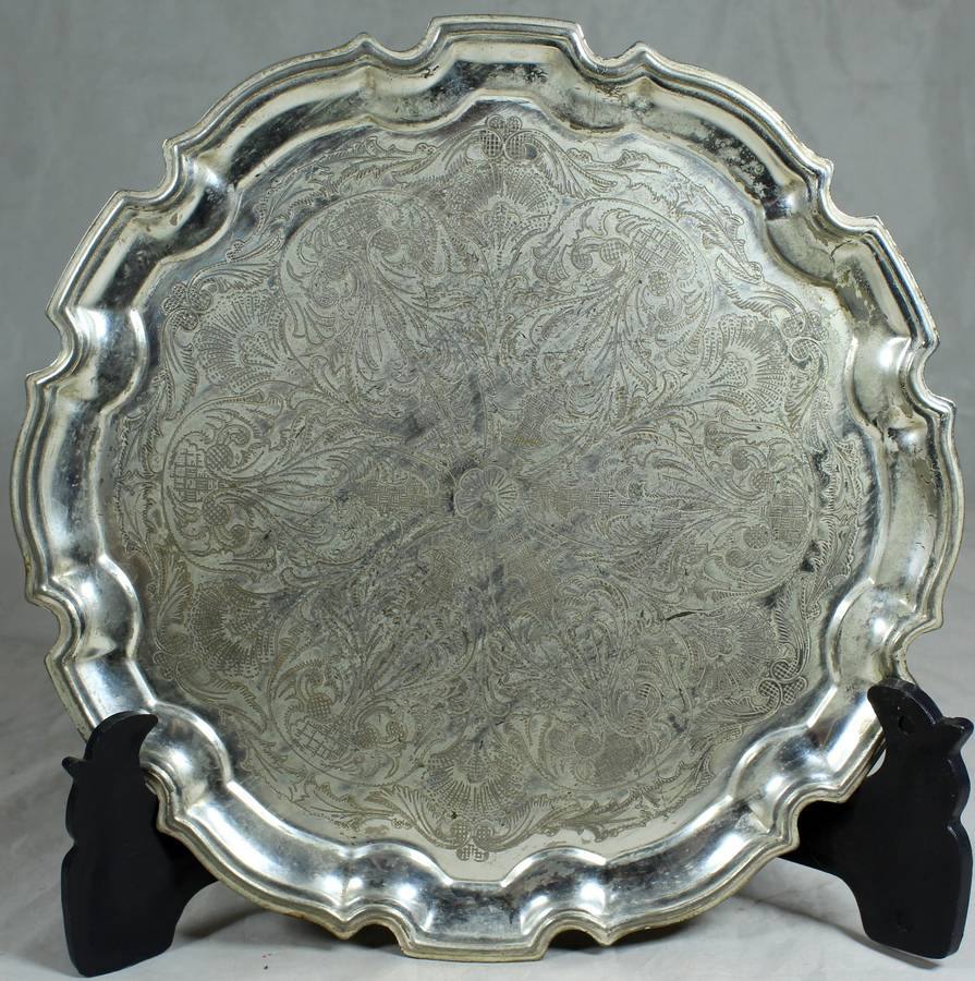 Silver plated footed tray