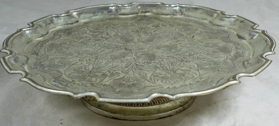Silver plated footed tray