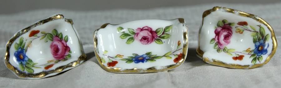 Miniature Limoges couch with two club chairs