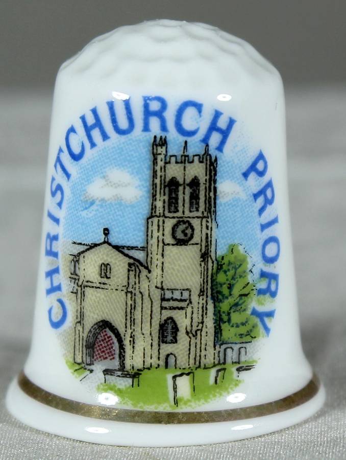 Bone China thimble - Christchurch Priory - Lambert Souvenirs