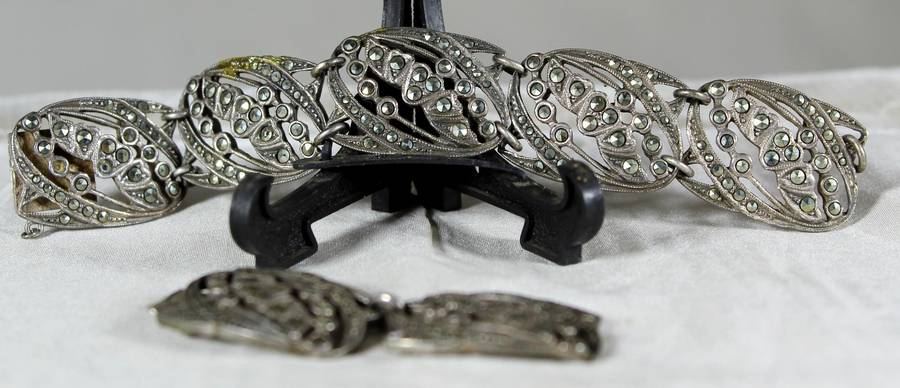 Vintage silver marcasite bracelet