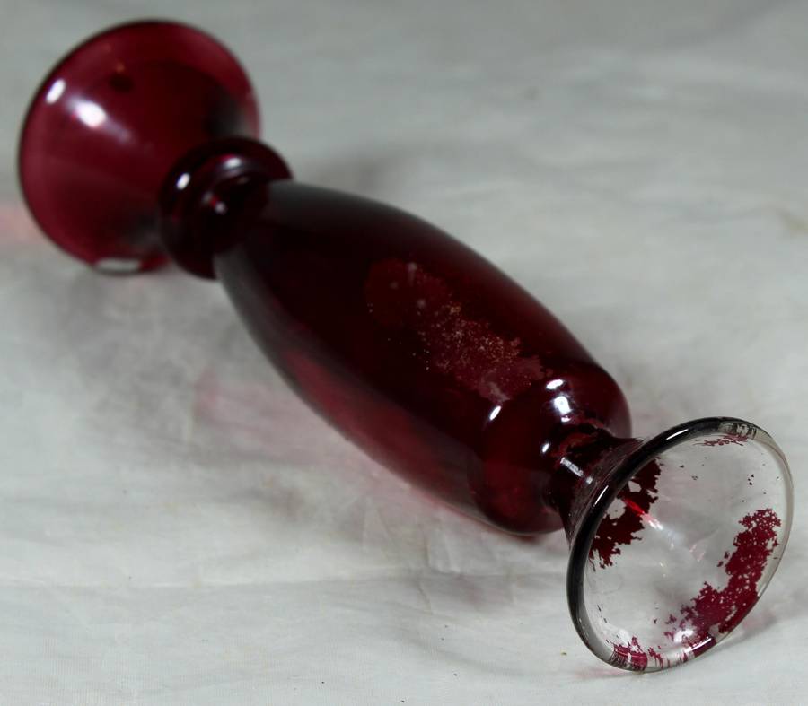 Slim red vase