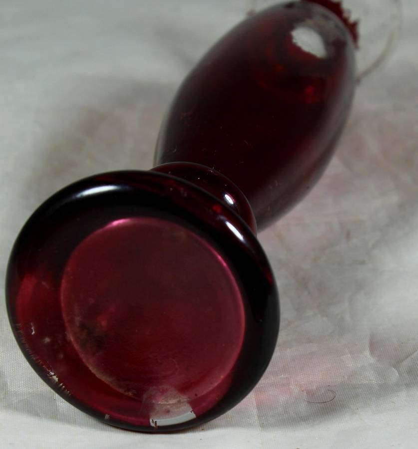 Slim red vase