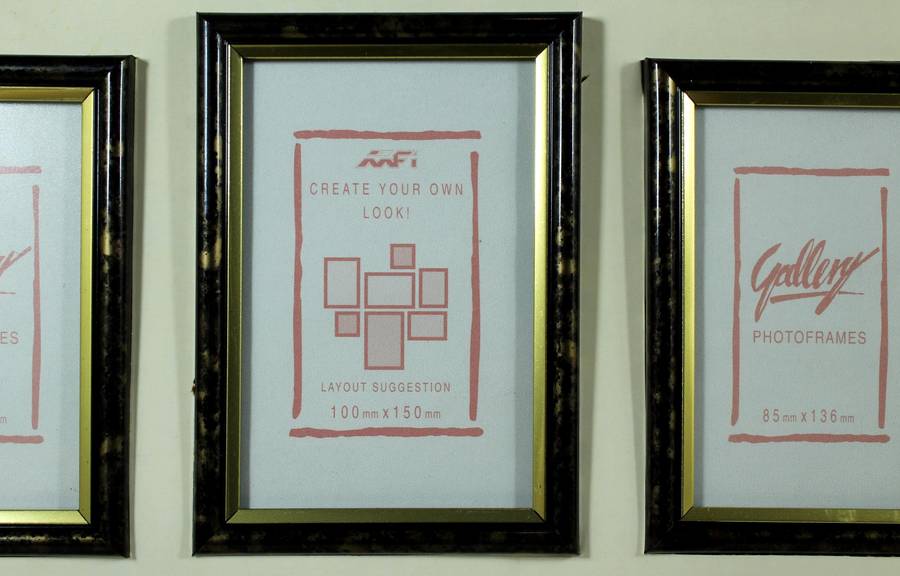 Set of seven small photo frames