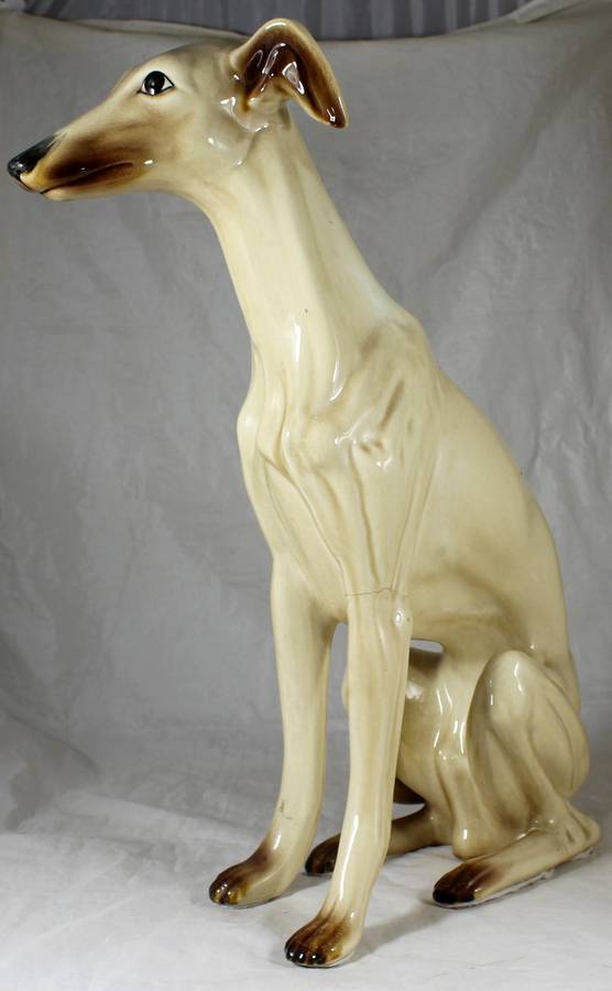 Large porcelain whippet dog