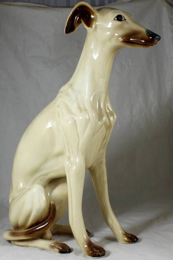 Large porcelain whippet dog