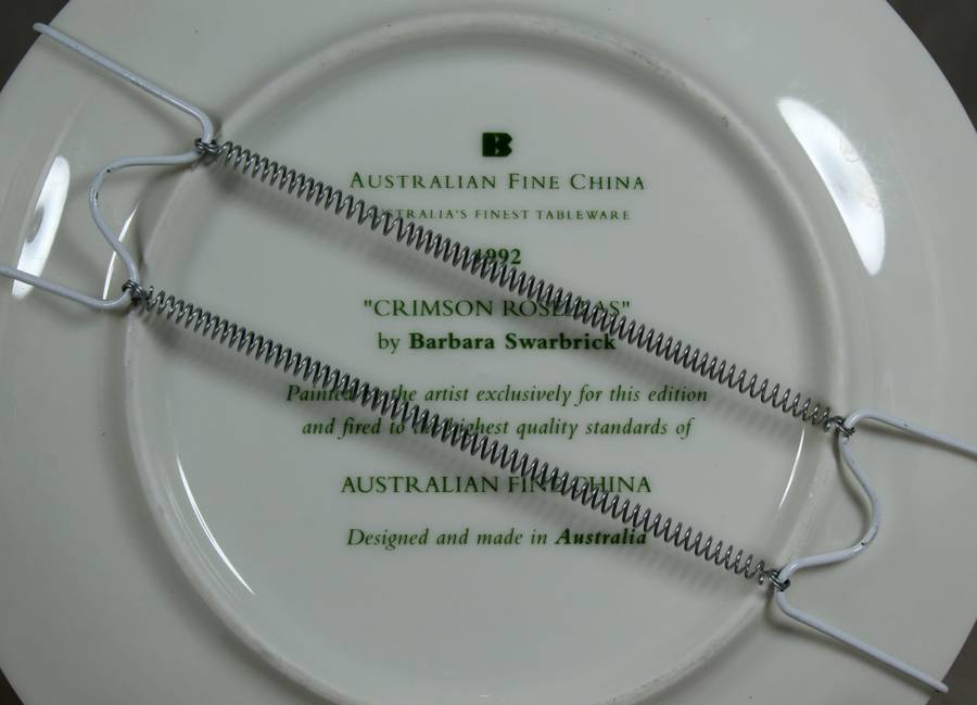Australian fine China - Crimson Roselles by Barbara Swarbrick