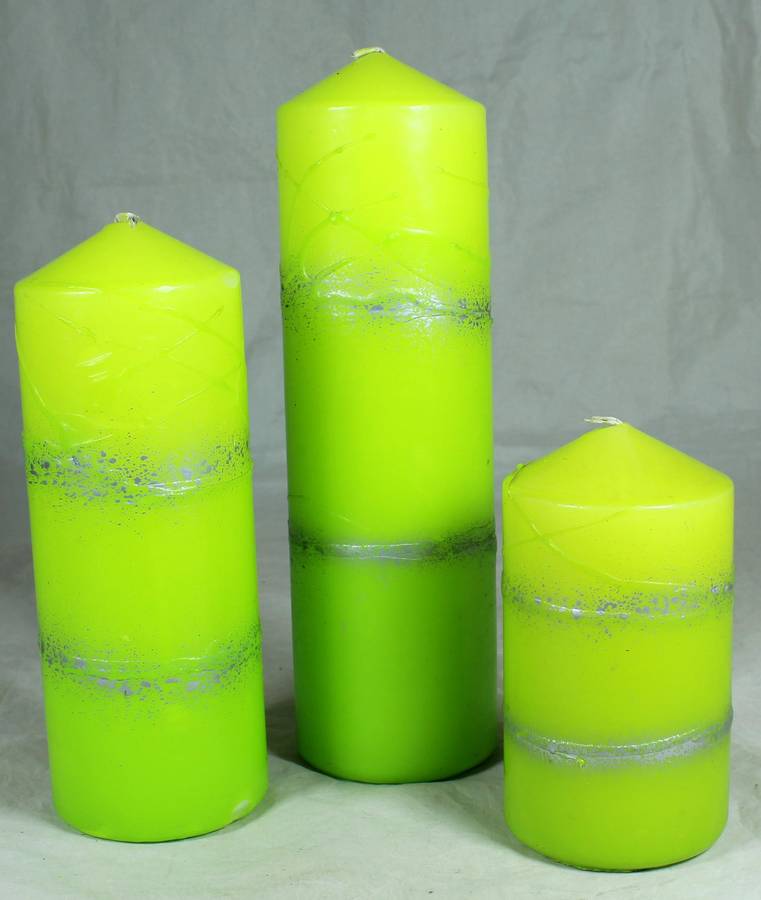 Trio of green candles - Graduated