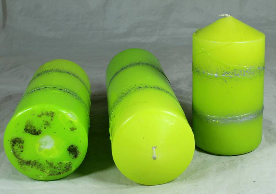 Trio of green candles - Graduated