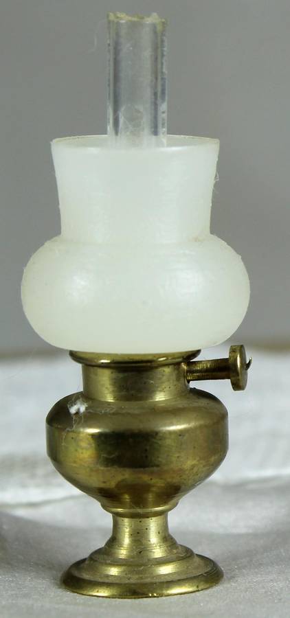 Miniature brass gas table lamp