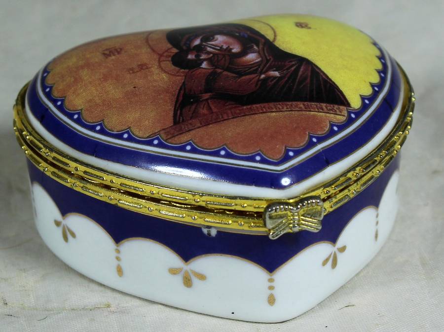 Milano religious collection - 24kt gold plated porcelain trinket bowl