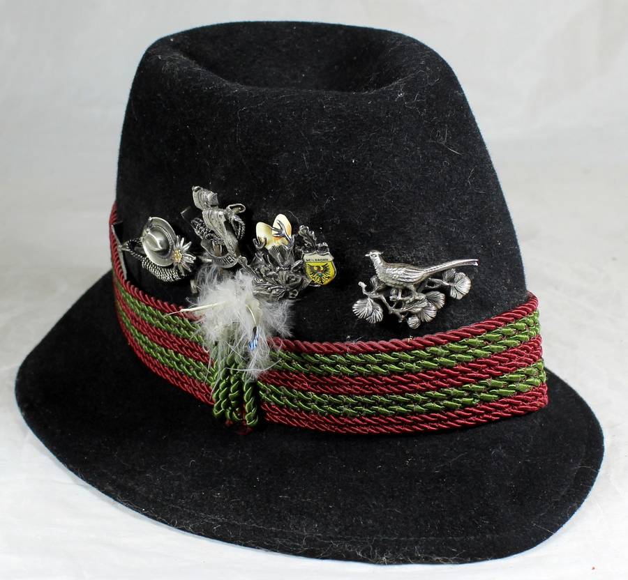 German traditional hat with metal pins
