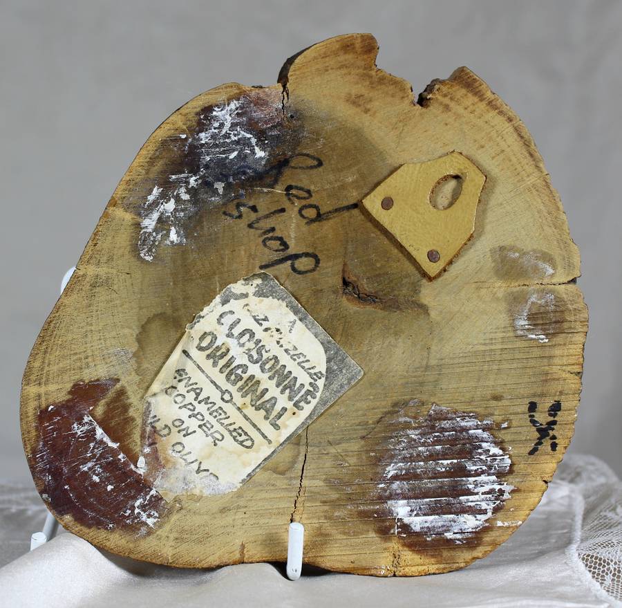 Cloissone original - Bird on olive wood