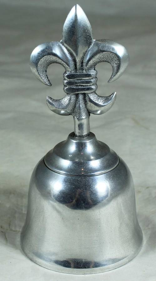Silver plated bell - Fleur-de-liss (Handmade in India)