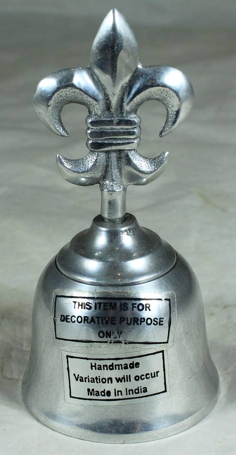 Silver plated bell - Fleur-de-liss (Handmade in India)