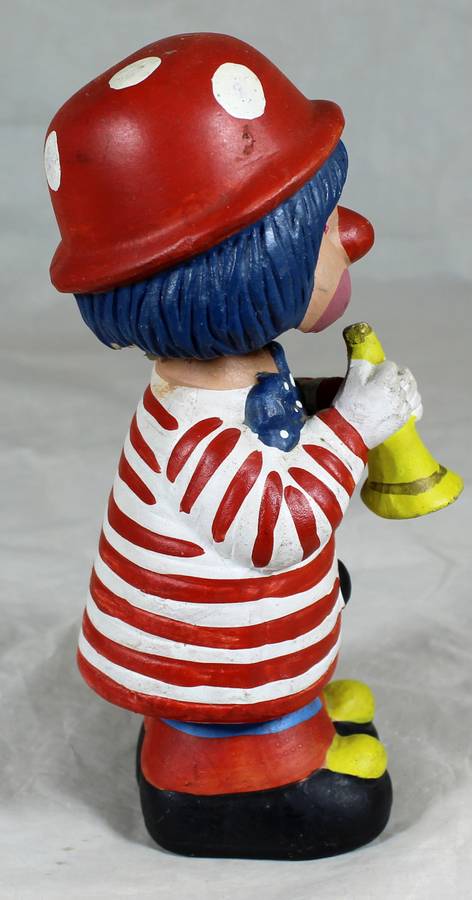 Ceramic bobble head - Clown with trumpet