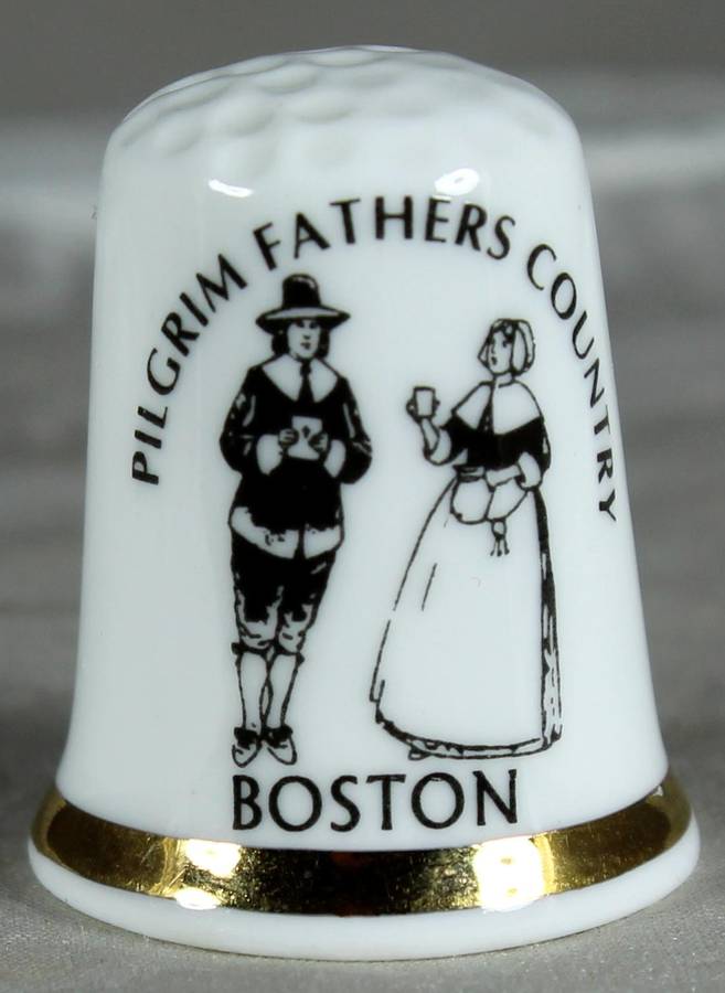 Bone China thimble - Boston
