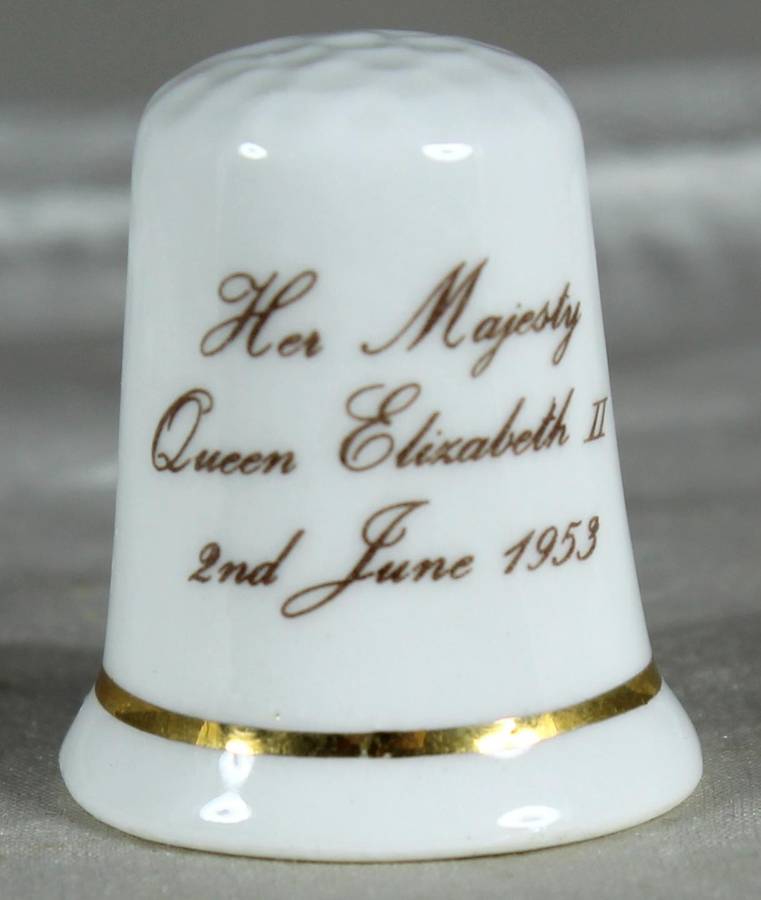 Bone China thimble - Queen Elizabeth II 2 June 1953
