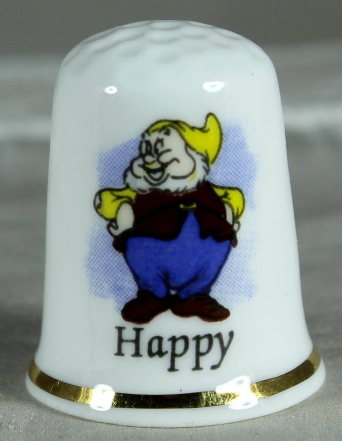 Bone China thimble - Happy from the seven dwarfs