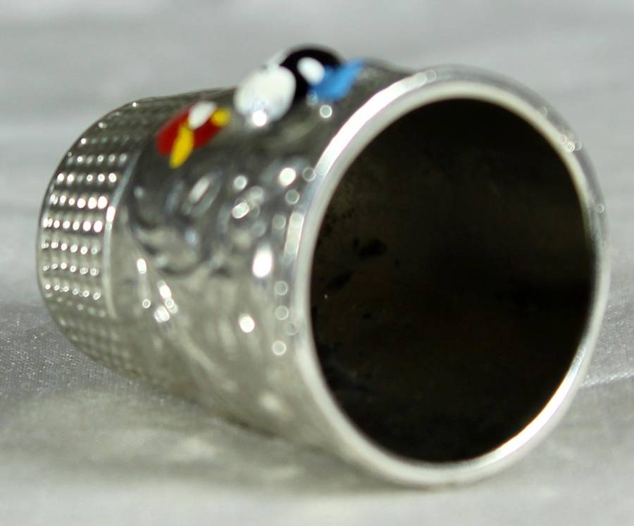 Metal thimble - with enamel - Portuguese rooster