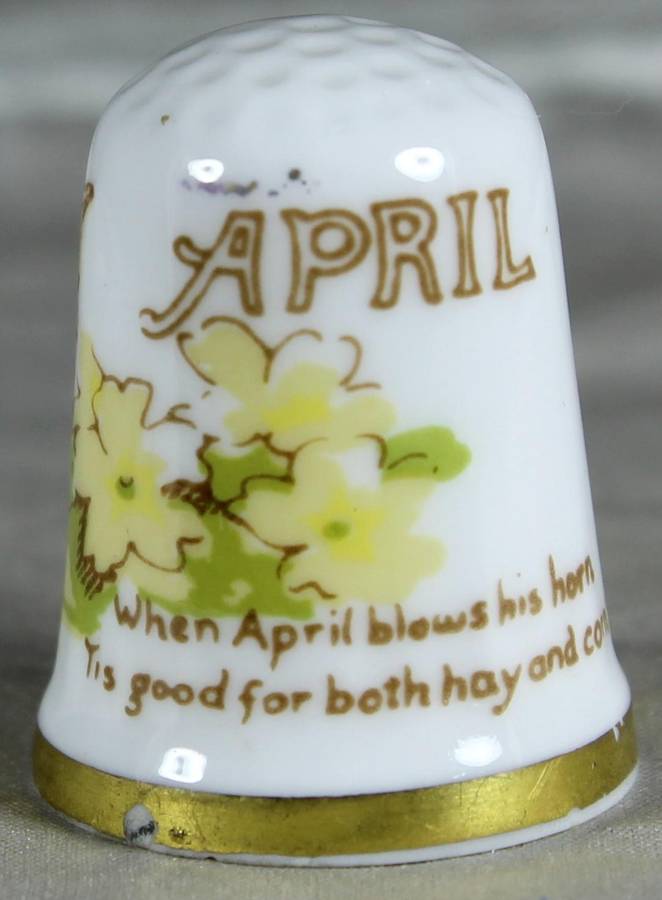 Bone China thimble - April - Caverswall