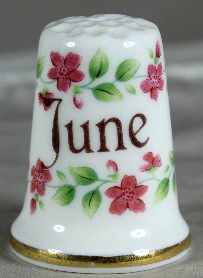 Bone China thimble - June - CE Ceramics