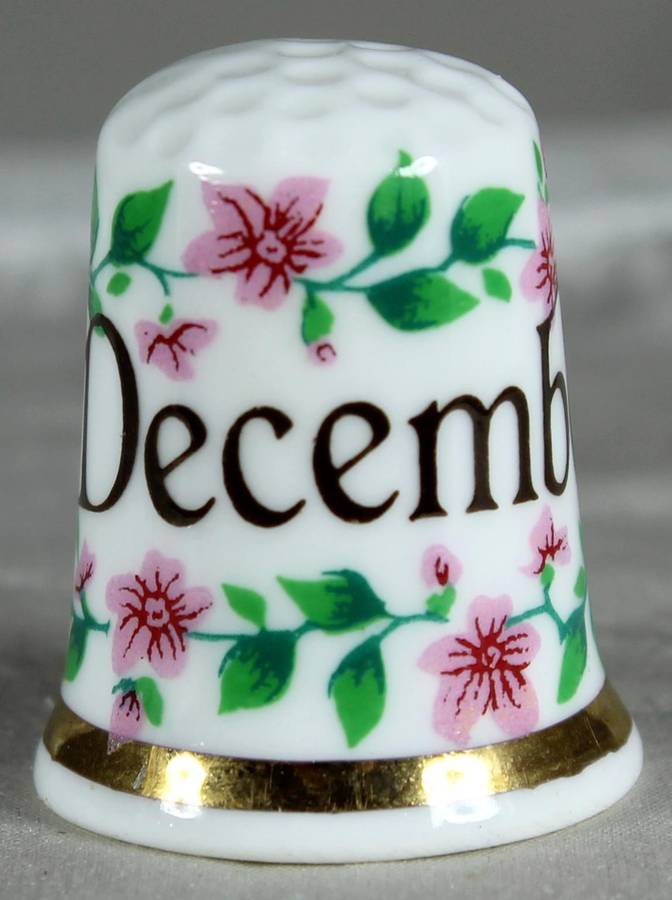 Bone China thimble - December
