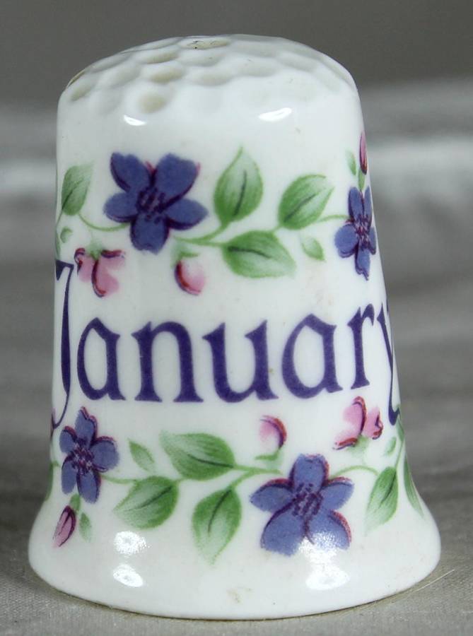 Bone China thimble - January